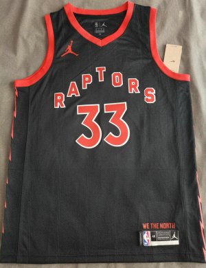 Maillot de Basket #33 Trent Jr. Raptors Noir Statement Edition